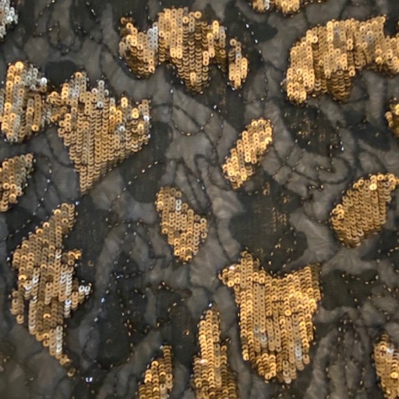 Free People NWOT Embellished Mesh Green Gold Beaded Sequin Tank Tunic Medium - Picture 6 of 12